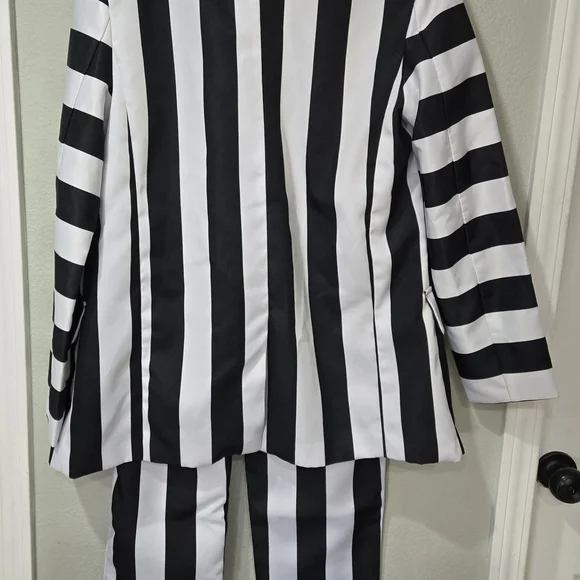 Spirit Halloween Beetlejuice Costume Adult Small Jacket Pants Tie Black White - Picture 7 of 14